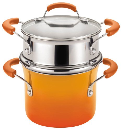 Rachael Ray - 3-Quart Covered Steamer Set - Orange